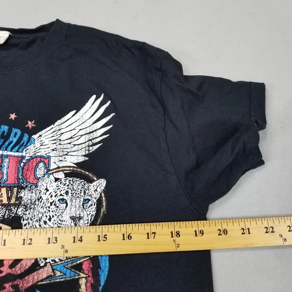 American Music Festival Rock And Roll World Tour T-shirt Size Small Black Retro - Picture 4 of 7